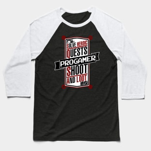Progamer Logo Hero Shoot and Loot Baseball T-Shirt